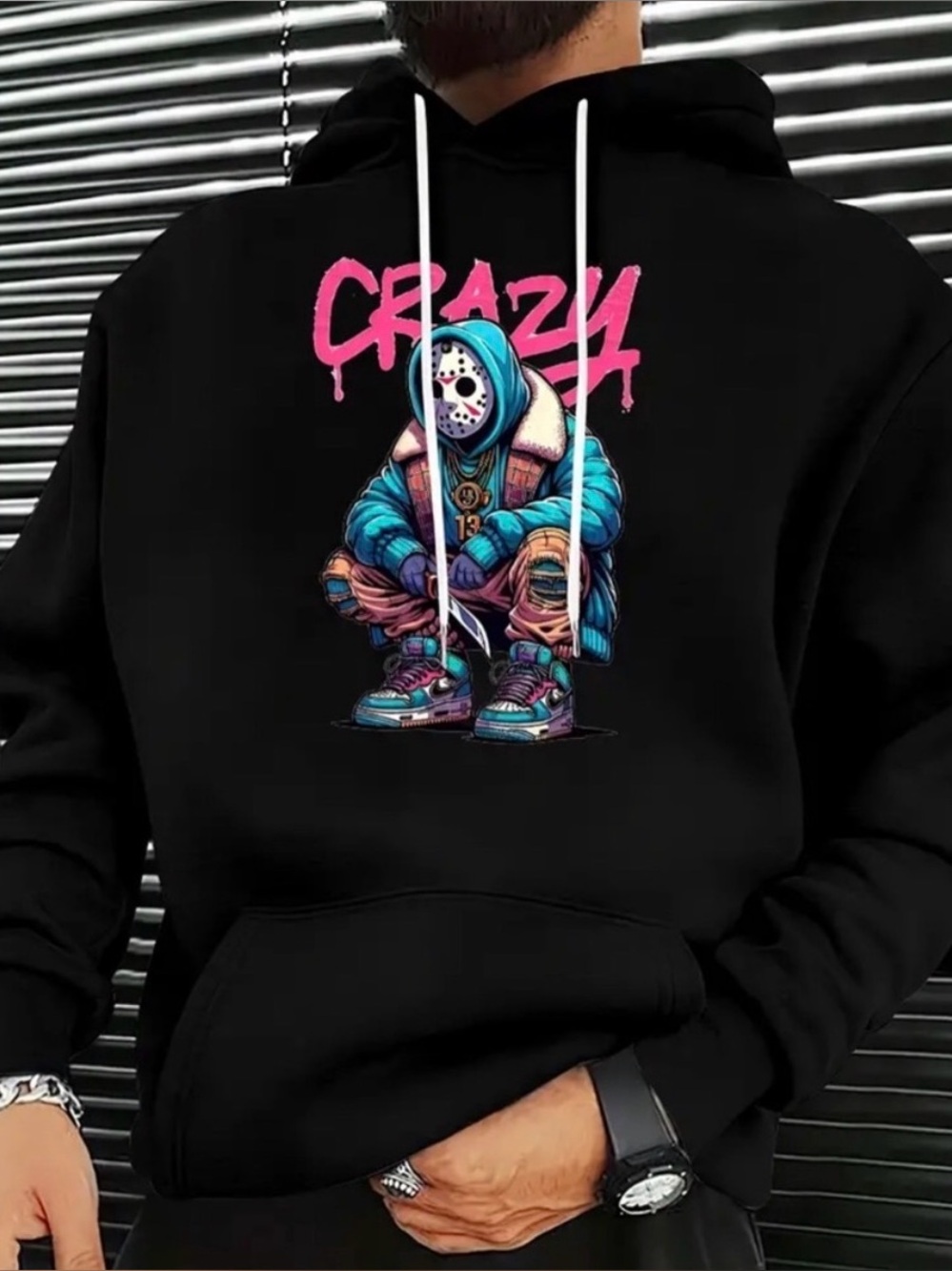 “Crazy Jason” Halloween Graphic Hoodie- Size XL New